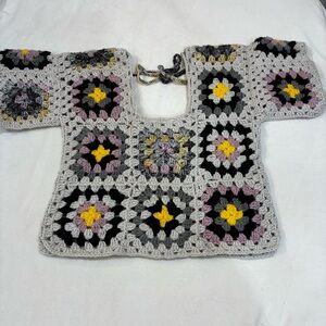 Crochet Granny Square Top Handmade Boho Patchwork